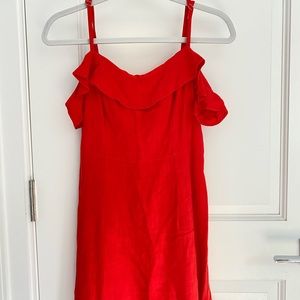 Aqua Dress with Off-Shoulder Detail